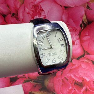 Silpada Designs Women’s Analog Watch Silver-Tone Black Leather Band